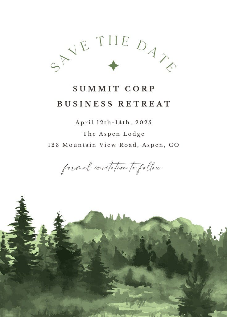 Watercolor outdoors - business events invitation